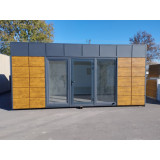 Kancelářský a obytný kontejner D18 s dřevěným obkladem