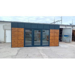 Kancelářský a obytný kontejner D18 s dřevěným obkladem