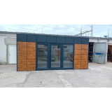 Kancelářský a obytný kontejner D18 s dřevěným obkladem