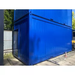 Repasovaný kancelářský kontejner B15 modrý na krátkou stranu