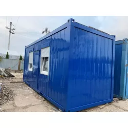 Repasovaný kancelářský kontejner B15 modrý na dlouhou stranu